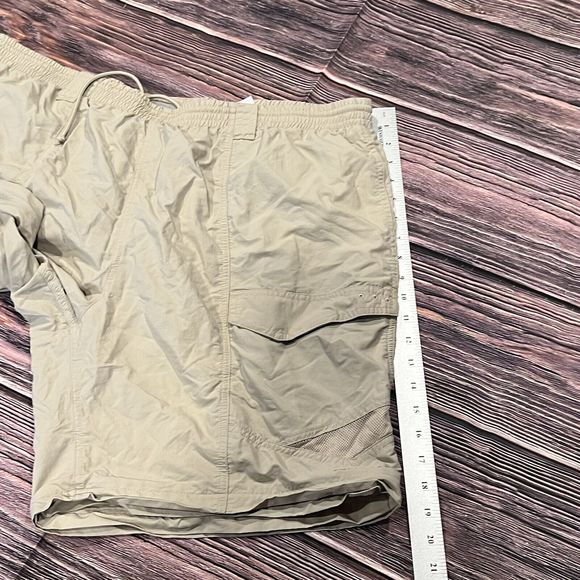 Columbia Omnishade‎ PFG Nylon Tan Elastic Waist Fish Hiking Cargo Shorts Men 2X - Picture 8 of 13